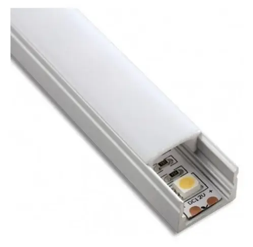 [EI22798] Perfil de Aluminio Adosar para Cinta LED Blanco 23x23x2000mm