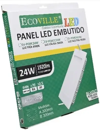 [EI35120] Panel Led Liv Emb Cuadrado 24W 3000K - Ecoville