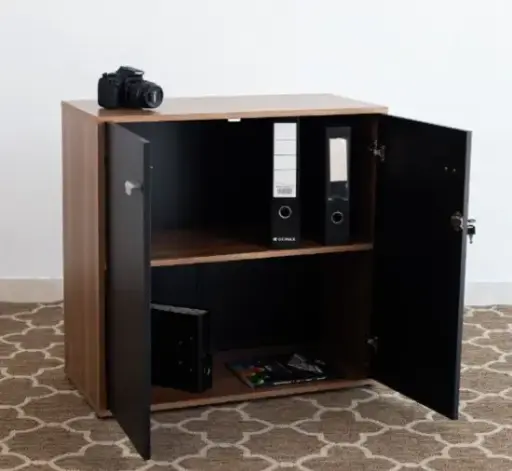 [OM36406] Armario Bajo 2 Puertas Star Nogal Negro