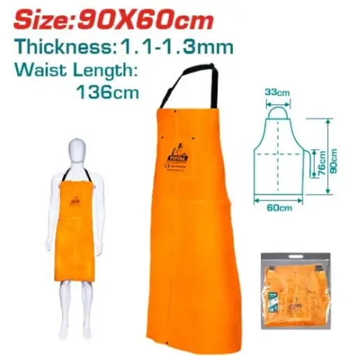 [FE36608] DELANTAL DE CUERO PARA SOLDAR 90X60CM (INSULACIÓN AL CALOR) - TOTAL