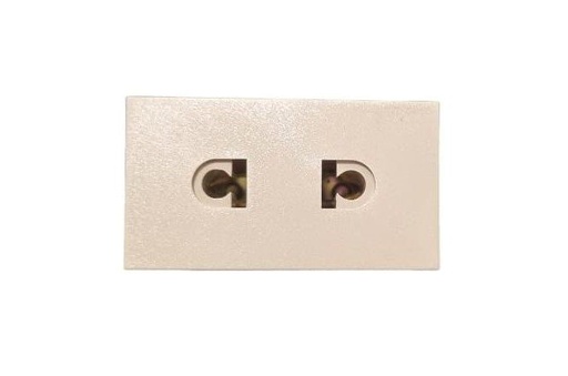 [EI36649] Tomacorriente Euro-Americano 10A Beige - Conatel Habitat