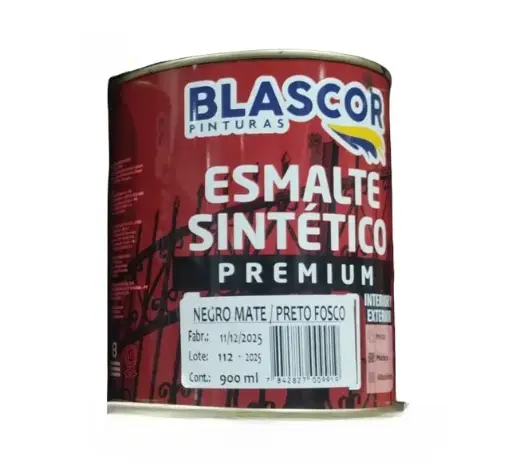 [FP36794] Pintura Esmalte Sintético Color Negro Mate 900ml - Blascor