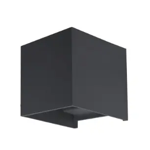 [EI36829] Aplique Bidireccional Led Cuadrado 10W Luz Cálida Negro de 2 Luces c/ Ángulo Regulable IP54 - Argo 