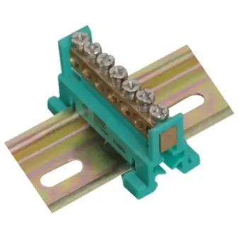 [EC36843] Conector Barra Tierra 7 Bornes Verde DIN - Argo
