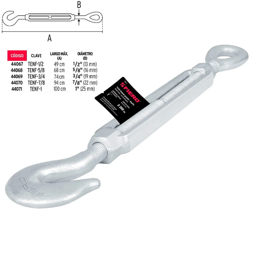 [FF36980] Tensor forjado 1/2"" gancho-argolla - Fiero