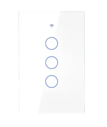 [ID37028] Interruptor de Luz Inteligente Touch Moes Zigbee ZS-US3-LN-WH-MS 3 Botones Blanco Wifi - Moes