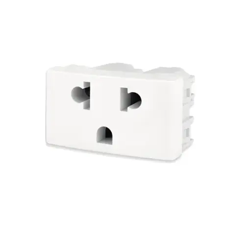 [EI37046] Tomacorriente 1M Euroamericano + Tierra Blanco - Kalop