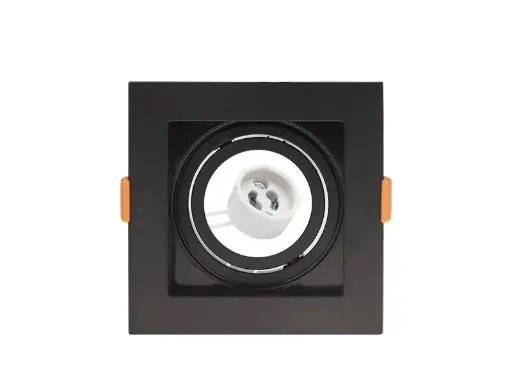 [EI37083] Spot para Embutir Cuadrado 10x10 MR16 GU10 Negro - Taschibra