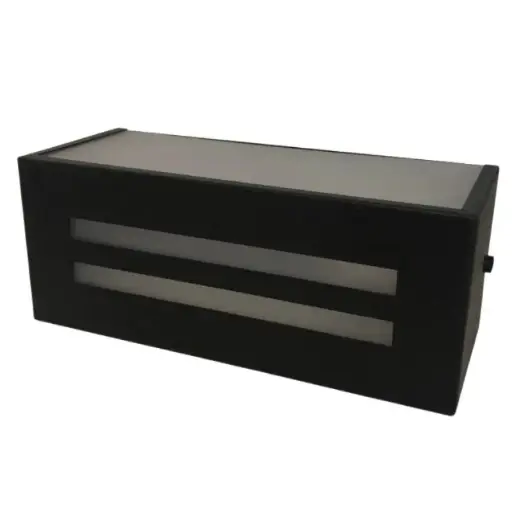 [EI37106] Aplique c/ Acrílico Satinado y Ranura p/ 1xE27 Negro - Luxacril