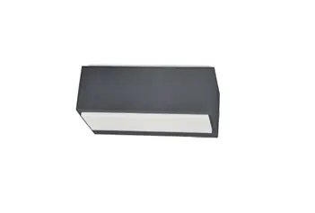 [EI37232] Aplique Bidireccional Led Rectangular 11,5W Luz Cálida Negro de 2 Luces IP54 ARGO