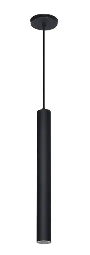 [EI37237] Colgante 1L GU10 Negro Texturado Tubo FERROLUX