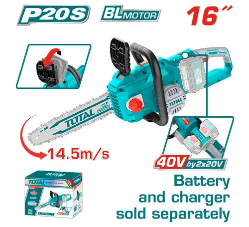 [FH37567] Motosierra a Batería 20+20V BL 40cm (16 Pulg) - Sin Bat - TGSLI40168 - TOTAL
