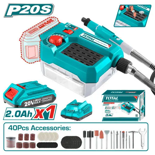 [FH37570] Rectificadora a Batería 20V 3mm (Mini Torno) - Bat/Car - TMGLI20011 - TOTAL