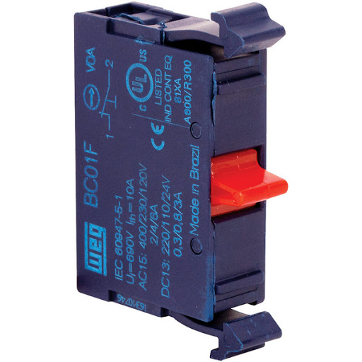 [EA37598] Bloque auxiliar p/ selector y botón (NC) - 12891184 Weg