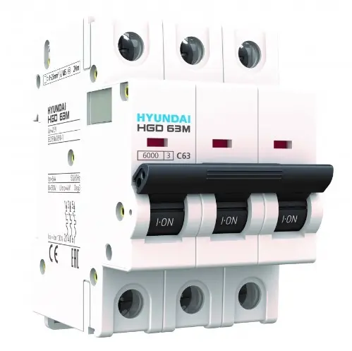 [EA37608] Disyuntor Termomagnético Riel Din 3X125A 10kA Nueva Línea HGD125-N-HYUNDAI