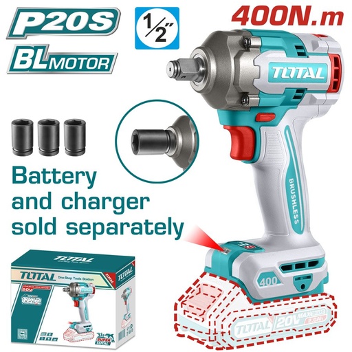 [FH37855] Llave de Impacto a Batería 20V 400NM Bl - sin Bat - TIWLI20401 - Total