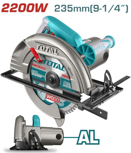 [FH37866] Sierra Circular 2200W 235MM (carcasa Motor de Alum.) - TS1222356 - Total