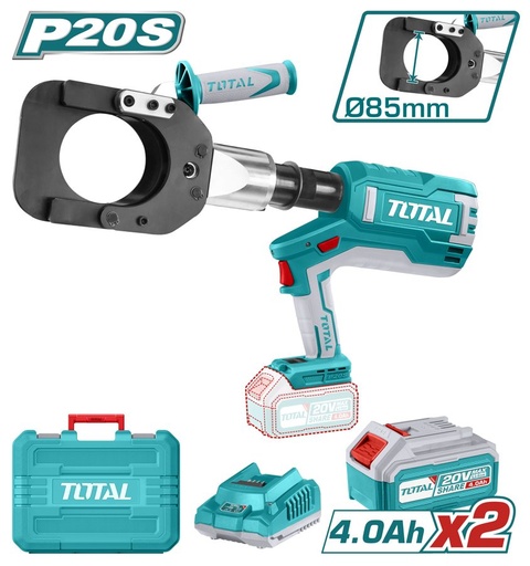 [FH37886] Cortacable Hidráulico a Batería 20V - 2BAT/CAR - TRCLI2002 - Total