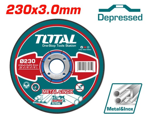 [FH37903] Disco de Desbaste Centro Deprimido 230X3MM - Total