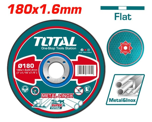 [FH37928] Disco de Corte Metal 180X1.6MM - Total
