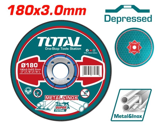 [FH37932] Disco de Desbaste Centro Deprimido 180X3MM - Total