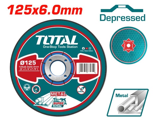 [FH37933] Disco de Desbaste Metal Centro Deprimido 125X6.0 - Total