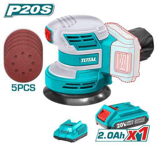 [FH37971] Lijadora Rotorbital a Bateria 20V 125MM - Bat/car - TROSLI20011 - Total