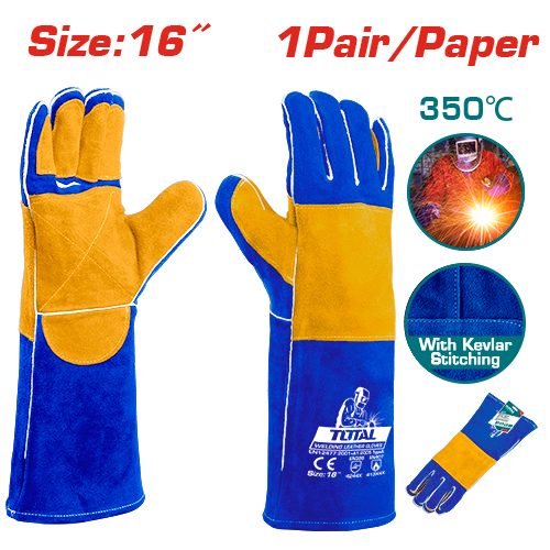 [FH38026] Guantes de Cuero para Soldar Reforzado - Total