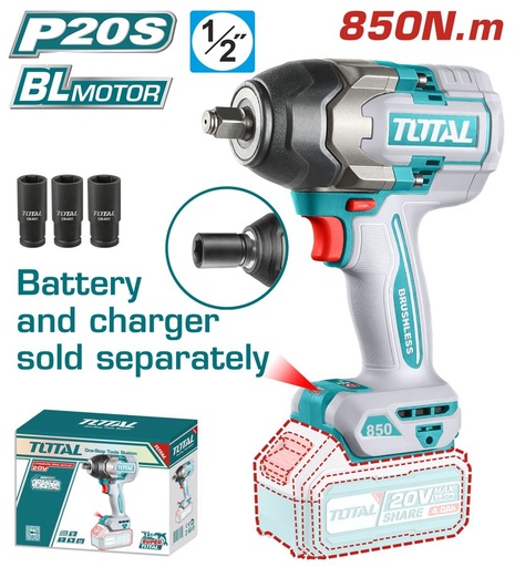 [FH38071] Llave de Impacto a Batería 20V 850NM Bl - sin Bat - TIWLI20851 - Total