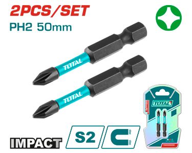 [FH38078] Puntas Bit de Atornillador de Impacto PH2 50MM (2 Pzs) - Total