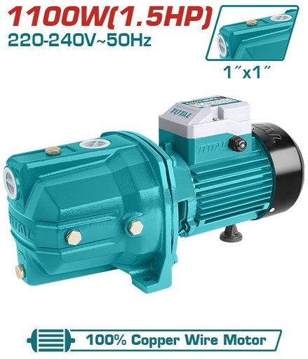 [FH38085] Bomba de Agua de Chorro Autoaspirante (jet) 1.5HP 60MTS 70L/MIN (1PULG) - Total