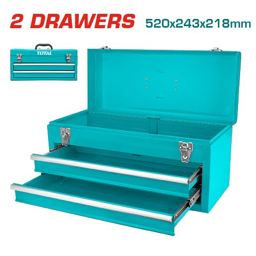 [FH38140] Caja de Herramientas Metálica de 2 Cajones 52X22X24CM - Total