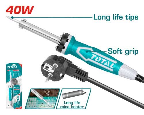 [FH38160] Cautín Soldador Eléctrico 40W Mango Suave- TET1406 - Total