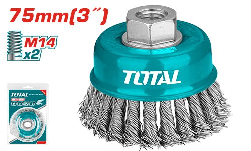 [FH38240] Cepillo de Copa de Alambre Trenzado 75MM (rosca 1/4) - Total