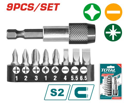 [FH38246] Puntas Bit de Atornillador (9 Pzs) - Total
