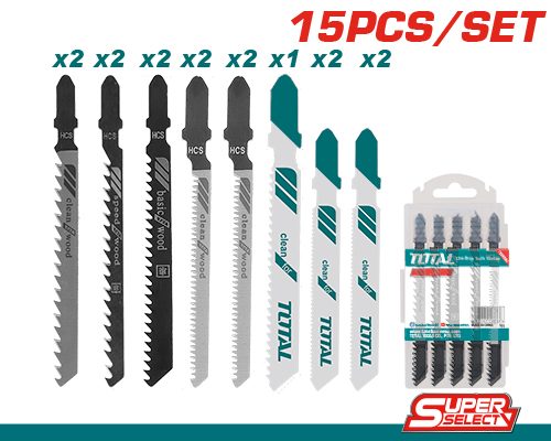 [FH38249] Hoja de Sierra de Calar (tico Tico) para Madera-metal-aluminio (15 Pzs) - Total