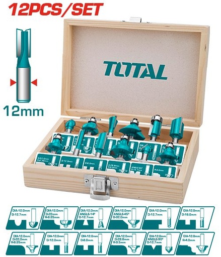 [FH38251] Mechas para Router 12MM (12PZS) - Total
