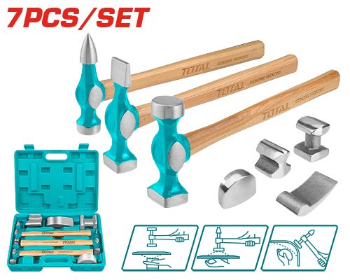 [FH38252] Juego de Martillos para Carrocería (7 Pzs) - Total