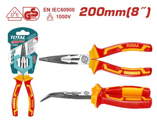 [FH38254] Alicate de Punta Doblada Aislado 1000V 200 Mm - Total