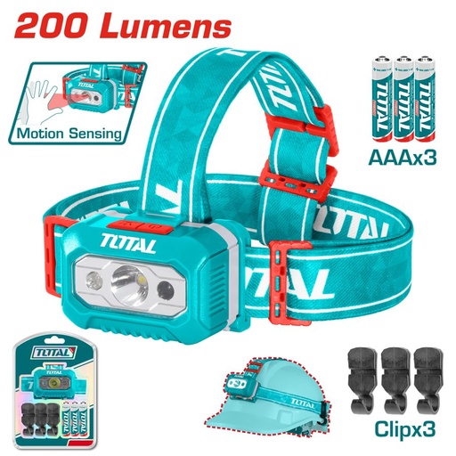 [FH38274] Linterna Frontal a Pilas 200/100 Lm - Total