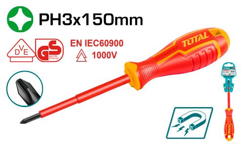[FH38359] Destornillador Aislado 1000V PH3X150MM - Total