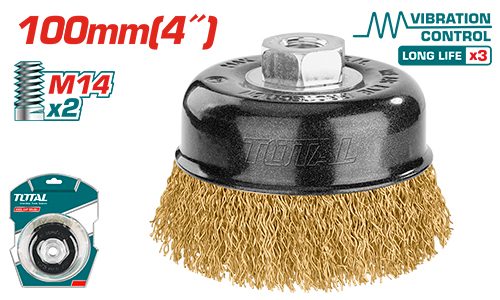 [FH38423] Cepillo de Copa de Alambre 100MM (rosca 1/4) - Total