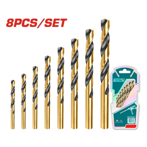 [FH38507] Mechas Hss 2-8MM (8 Pzs) (p/ Taladro en Metal) - Total