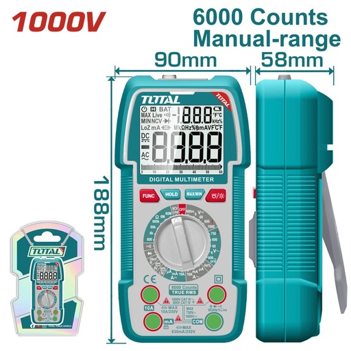 [FH38513] Multimetro Digital 600V (4000 Cuentas) - Total