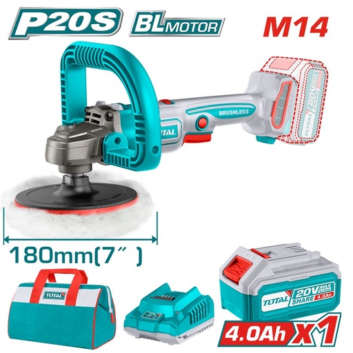 [FH38525] Pulidora a Bateria 20V 180MM Bl - Bat/car - TAPLI20181 - Total