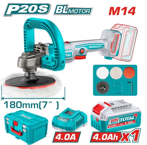 [FH38526] Pulidora a Bateria 20V 180MM Bl - Bat/car - TAPLI20188 - Total