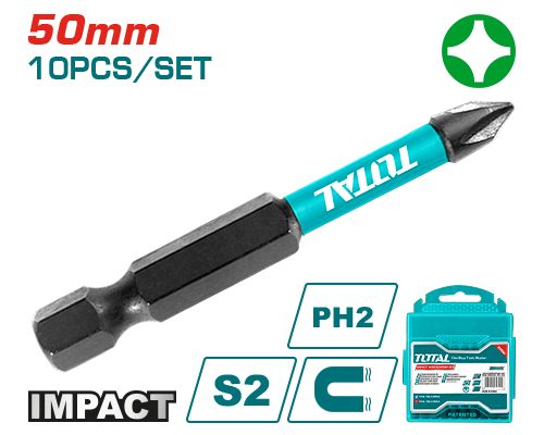 [FH38528] Puntas Bit de Atornillador de Impacto PH2 50MM (10 Pzs) - Total