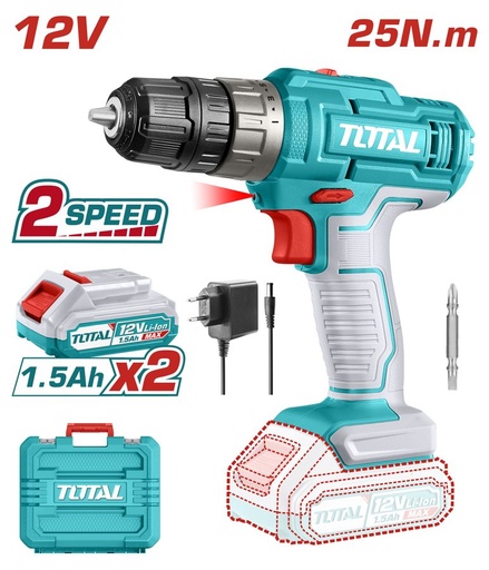 [FH38545] Taladro Atorn a Bateria 12V 25NM - 2BAT/CAR - TDLI1228 - Total