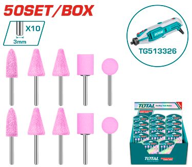 [FH38557] Accesorios de Desbaste P/ Rectificadora 3MM (minitorno) (10 Pzs) - Total