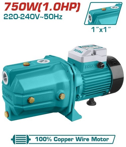 [FM38576] Bomba de Agua de Chorro Autoaspirante (jet) 1.0HP 51MTS 55L/MIN (1PULG) - Total